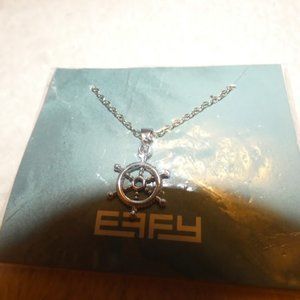 EFFY Silver Boat Wheel Pendant Necklace